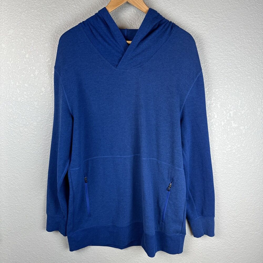 Sunice Golf Men's Adam Pullover Hoodie Size M Cobalt Blue Dry Wick Zip‎ Pocket